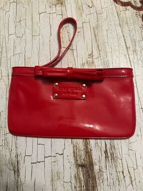 kate spade Red Patent Wristlet with Bow Accent